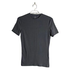 H&M Women's Gray Crewneck Slim Fit Short Sleeve T-Shirt